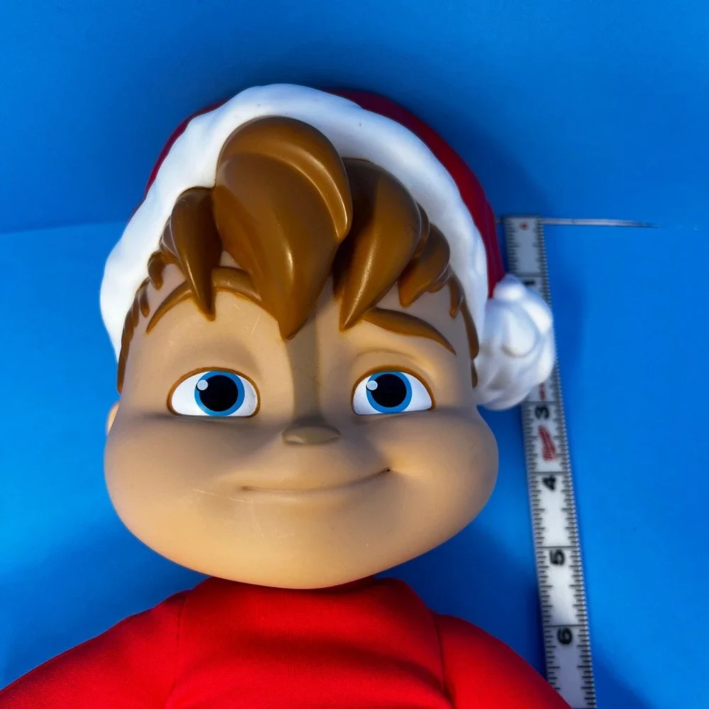 Fisher Price Alvin Chipmunks 14 inch Red Green Christmas Santa Hat‎ Plush